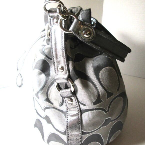 COACH SILVER MONOGRAM BUCKET BAG - Picture 2 of 8